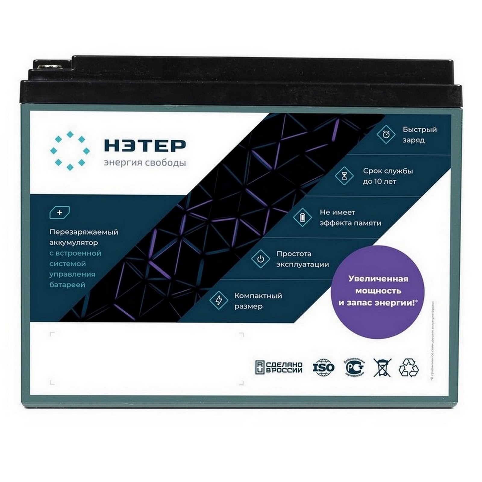 Аккумулятор LiFePO4 12V 72Ah НЭТЕР (LFP4-12.8_72-60P9)