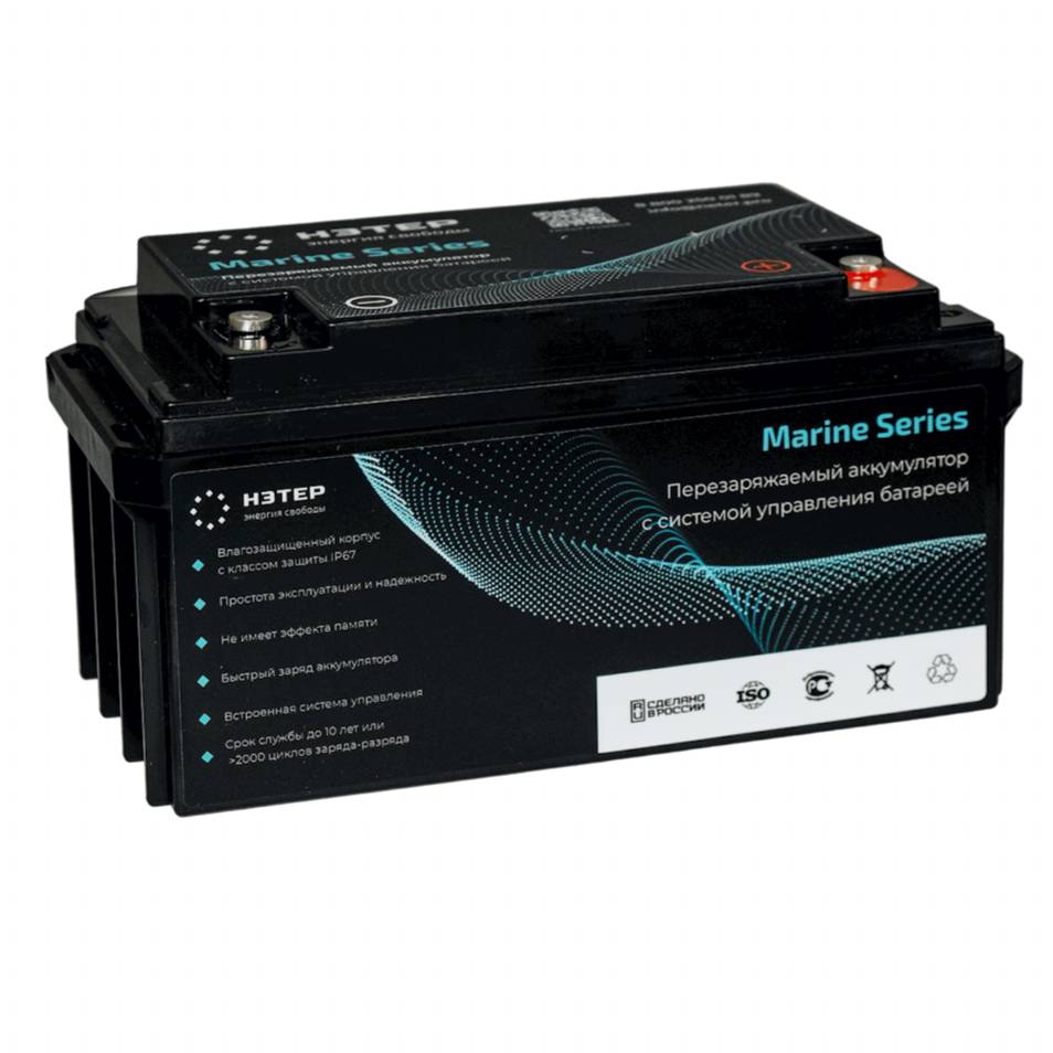 Аккумулятор LiFePO4 12V 96Ah НЭТЕР Marine для лодочных электромоторов (LFP4-12.8_96-60P10a)