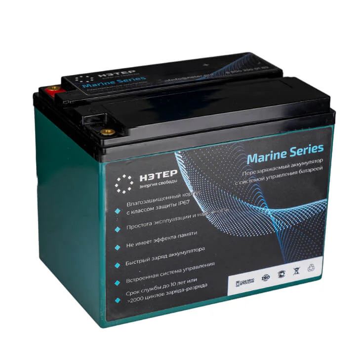 Аккумулятор LiFePO4 12V 72Ah НЭТЕР Marine для лодочных электромоторов (LFP4-12.8_72-60P9)