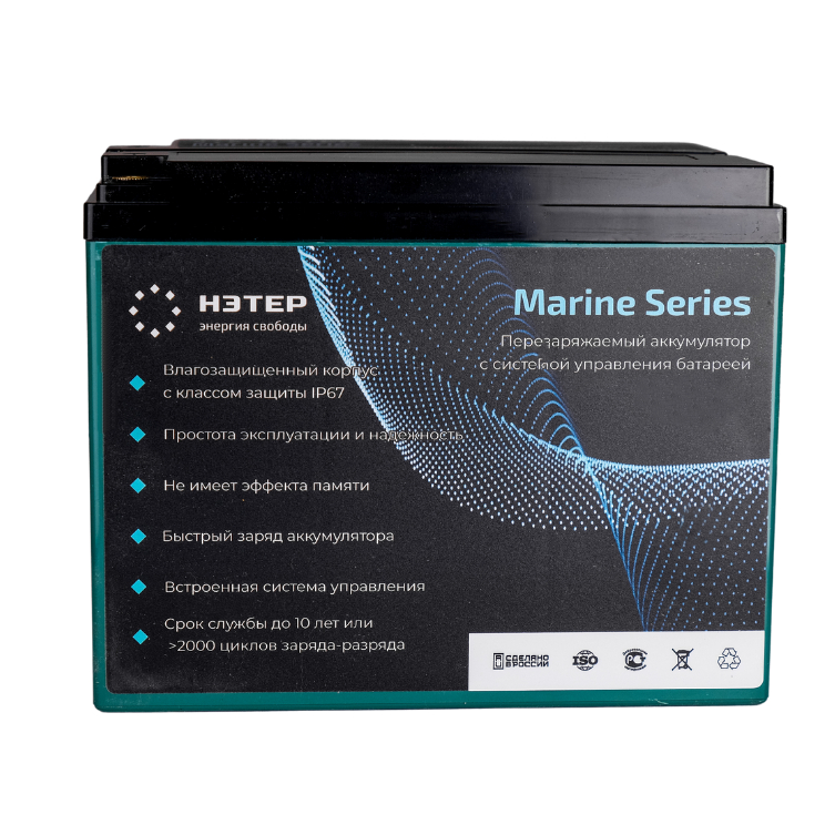 Аккумулятор LiFePO4 12V 72Ah НЭТЕР Marine для лодочных электромоторов (LFP4-12.8_72-40P9)