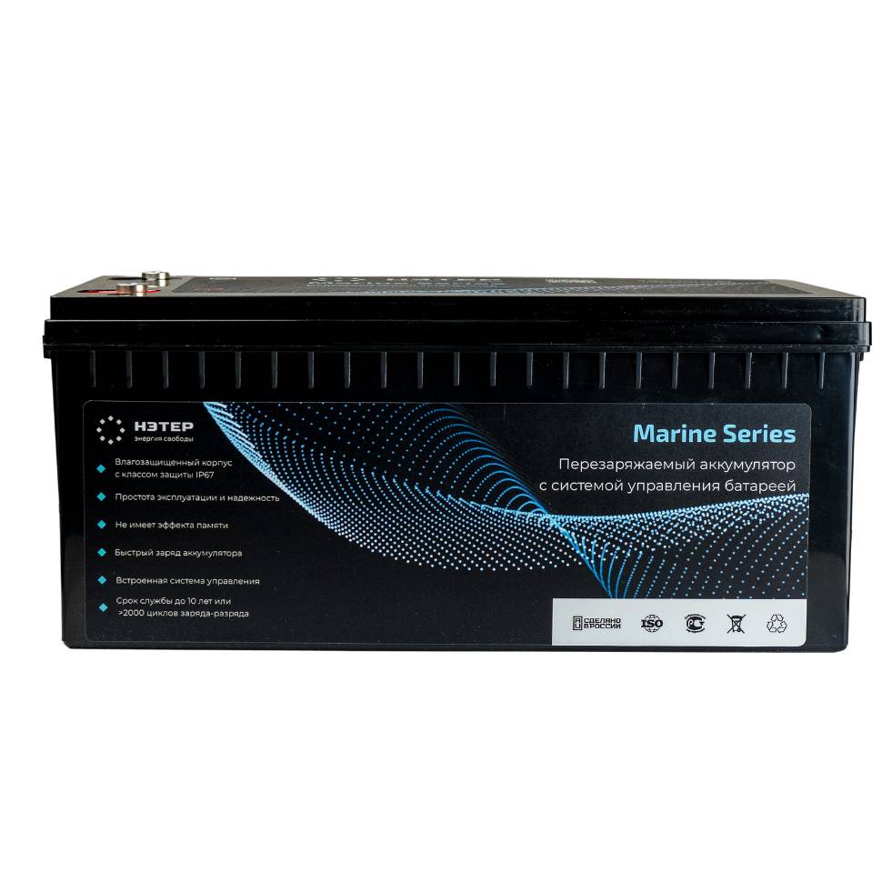 Аккумулятор LiFePO4 12V 100Ah НЭТЕР Marine для лодочных электромоторов (LFP4-12.8_100-60P13)