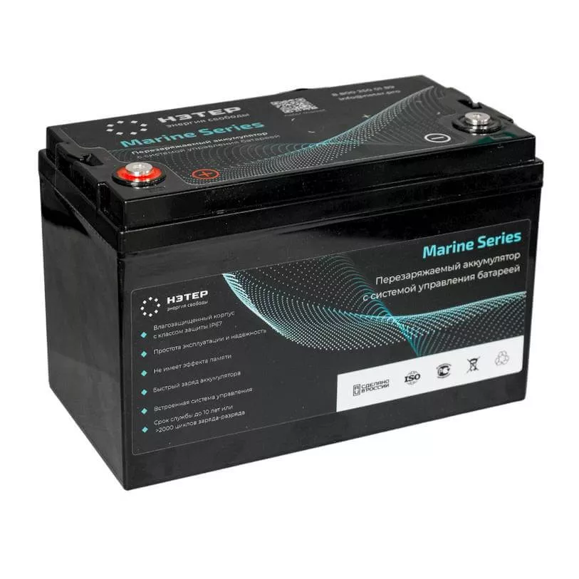 Аккумулятор LiFePO4 12V 80Ah НЭТЕР Marine для лодочных электромоторов (LFP4-12.8_80-60P11)