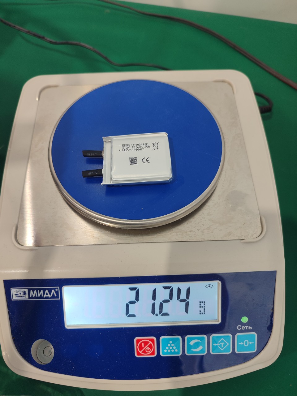 950mAh, LFP1033442, 3.2V, 10.3x34.5x42mm, 2C