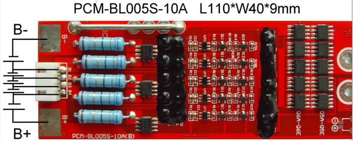 BMS LI 5S 18,5V 12A с балансиром PCM-BL005S-10A