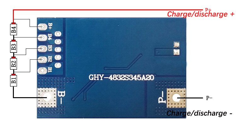 BMS LIFEPO4 4S 12V 10A GHY-4832S345A20