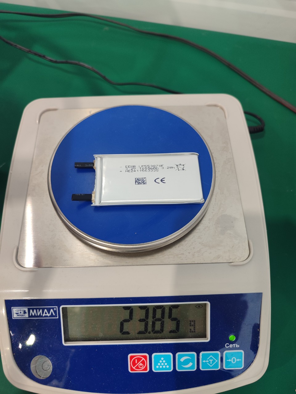 1000mAh, LFP583872, 3.2V, 5.8x38.5x72mm, 2C