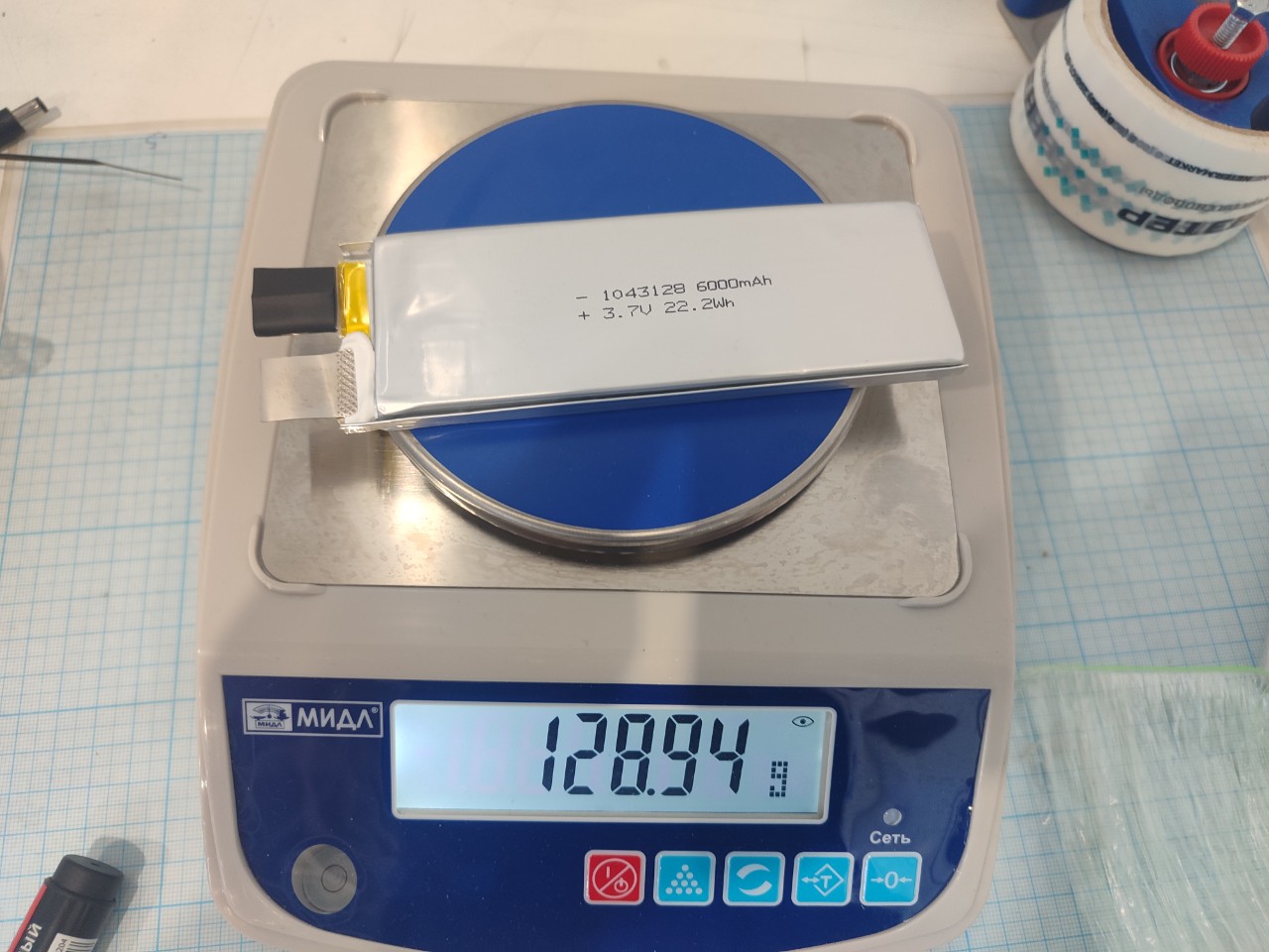 6000mAh, LP543128, 3.7V, 10,6х44х128mm, 30С/60С