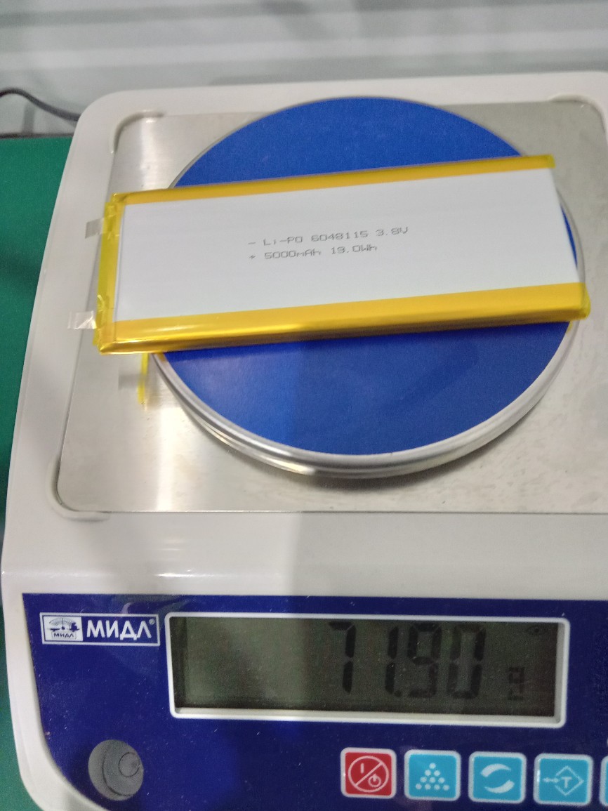 5000mAh, LP6048115, 3.8V, 6.0x48x115мм, 1C