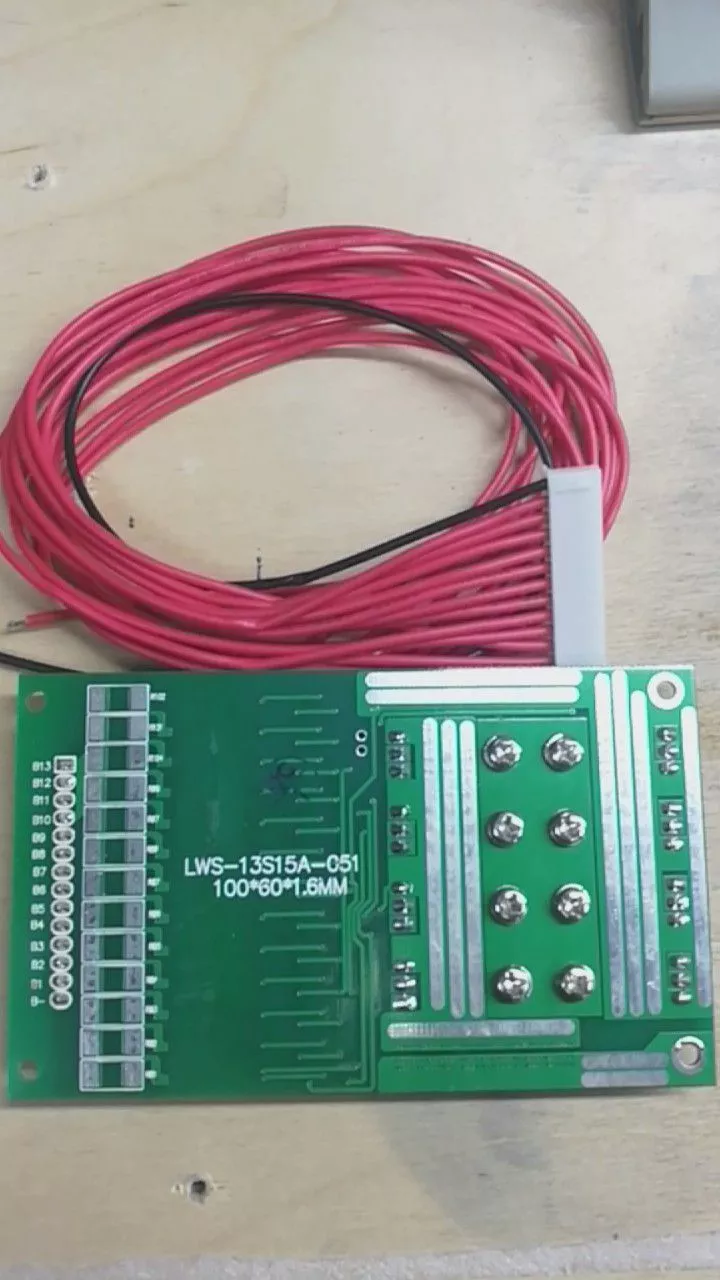 BMS LI 13S 48,1V 15A LWS-13S15A-C51 с балансиром 100x60x13mm